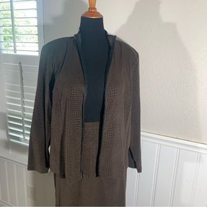 Jessica Holbrook vintage skirt suit, croc skin look